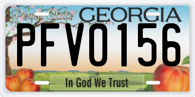 GA license plate PFV0156