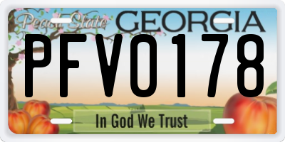 GA license plate PFV0178