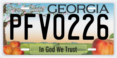 GA license plate PFV0226