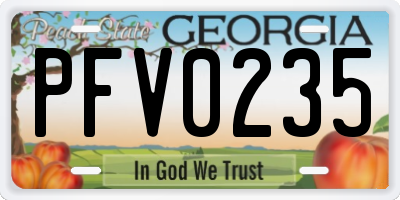 GA license plate PFV0235