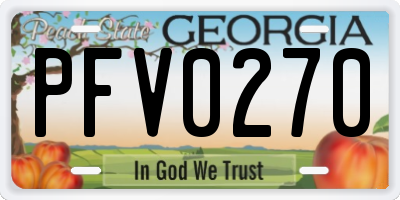 GA license plate PFV0270
