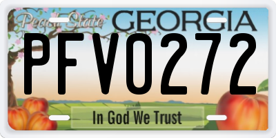 GA license plate PFV0272