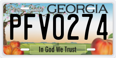 GA license plate PFV0274