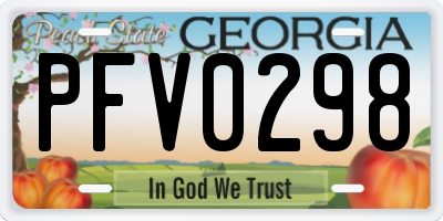 GA license plate PFV0298