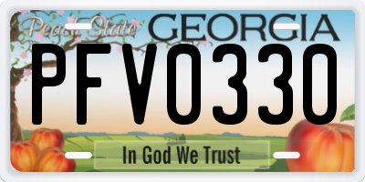 GA license plate PFV0330