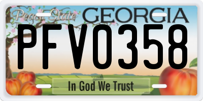 GA license plate PFV0358