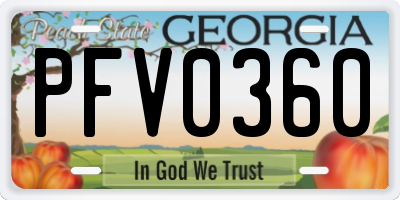 GA license plate PFV0360