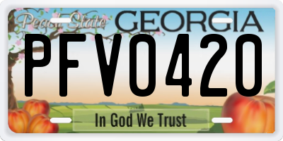 GA license plate PFV0420