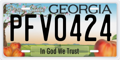 GA license plate PFV0424