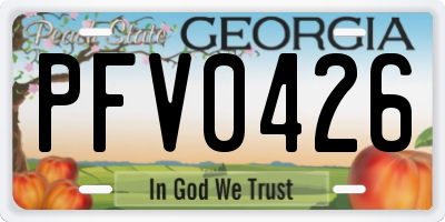 GA license plate PFV0426
