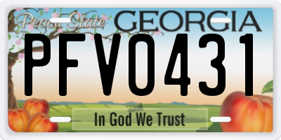 GA license plate PFV0431