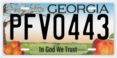 GA license plate PFV0443