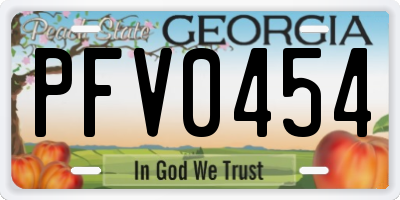 GA license plate PFV0454