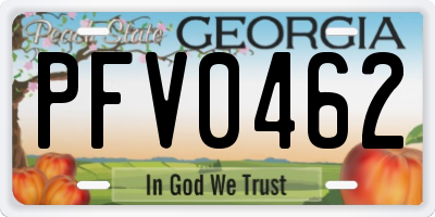 GA license plate PFV0462