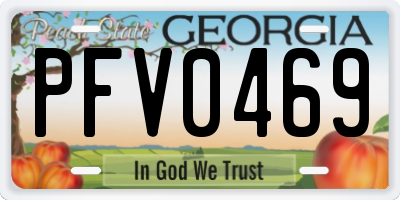 GA license plate PFV0469