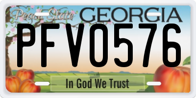GA license plate PFV0576