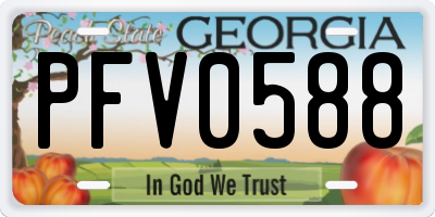 GA license plate PFV0588