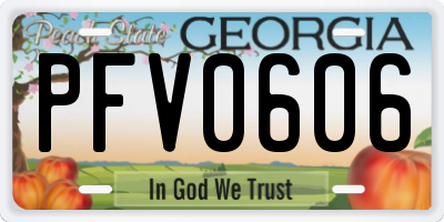GA license plate PFV0606
