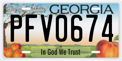 GA license plate PFV0674