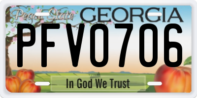 GA license plate PFV0706