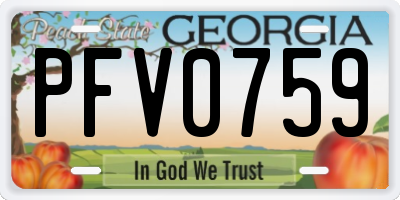 GA license plate PFV0759