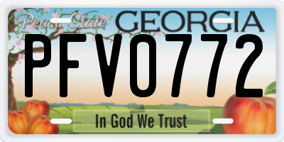 GA license plate PFV0772