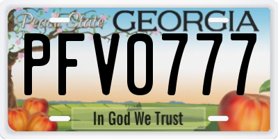 GA license plate PFV0777