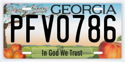 GA license plate PFV0786
