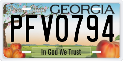 GA license plate PFV0794