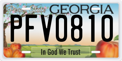 GA license plate PFV0810