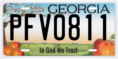 GA license plate PFV0811