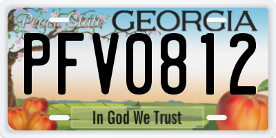 GA license plate PFV0812