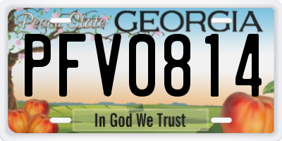GA license plate PFV0814