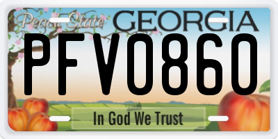 GA license plate PFV0860