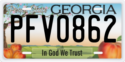 GA license plate PFV0862