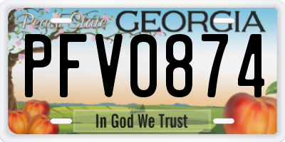 GA license plate PFV0874