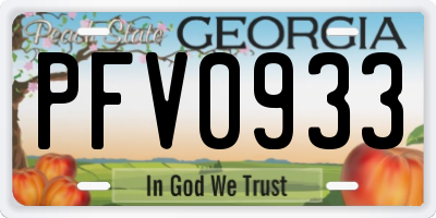 GA license plate PFV0933