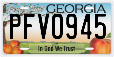 GA license plate PFV0945