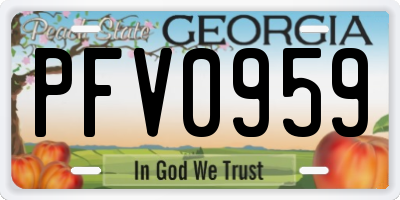 GA license plate PFV0959