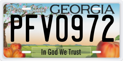 GA license plate PFV0972