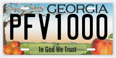GA license plate PFV1000
