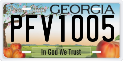 GA license plate PFV1005