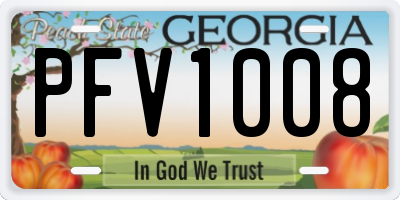 GA license plate PFV1008