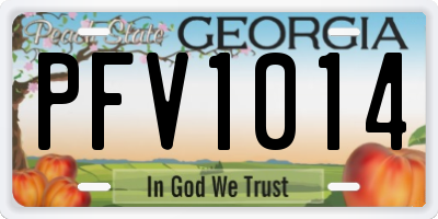 GA license plate PFV1014