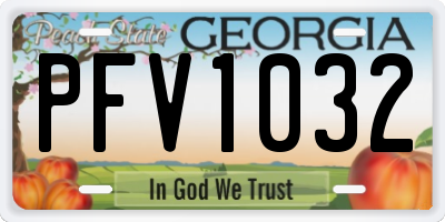 GA license plate PFV1032