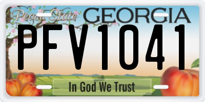 GA license plate PFV1041