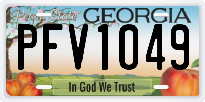 GA license plate PFV1049