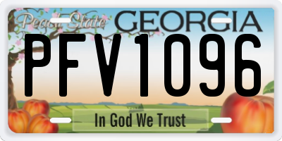 GA license plate PFV1096