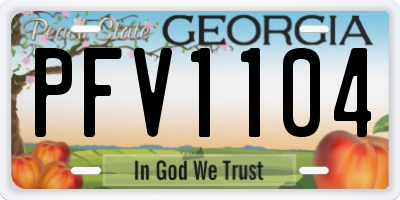 GA license plate PFV1104