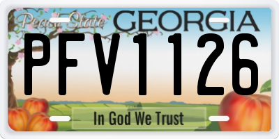 GA license plate PFV1126